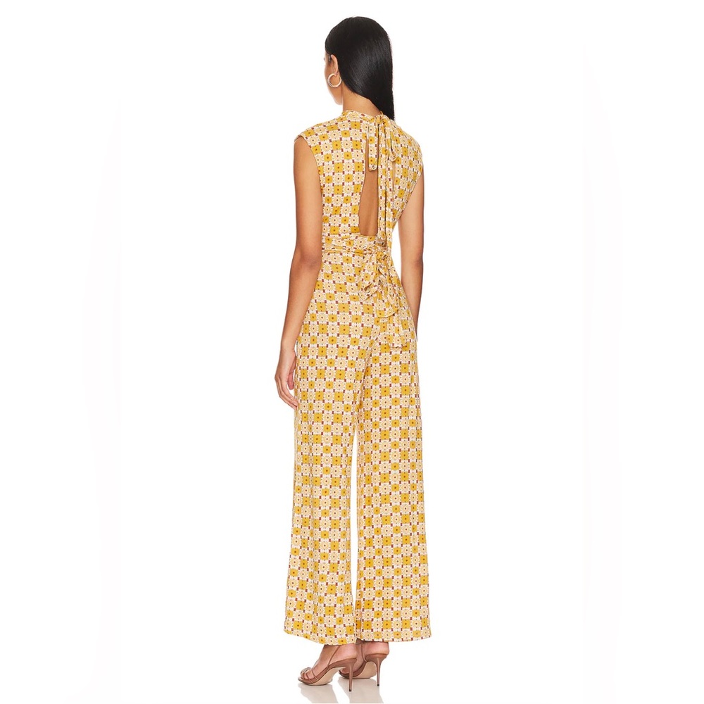 NEW FREE PEOPLE ❗️LAST ONE❗️- Vibe Check Jumpsuit in Sunflower Combo - Picture 4 of 14